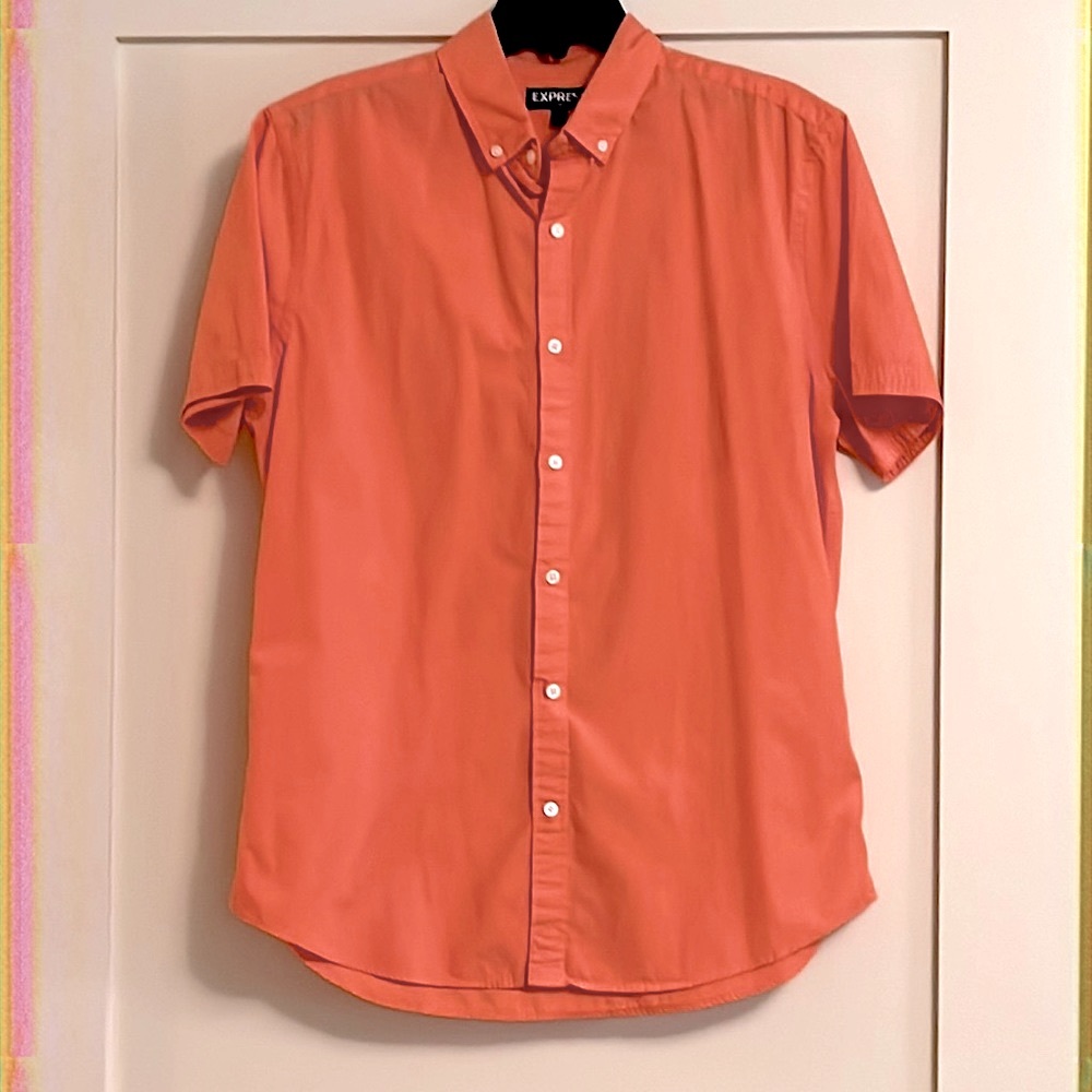 Salmon Express Button Down Shirt (Mens Large)